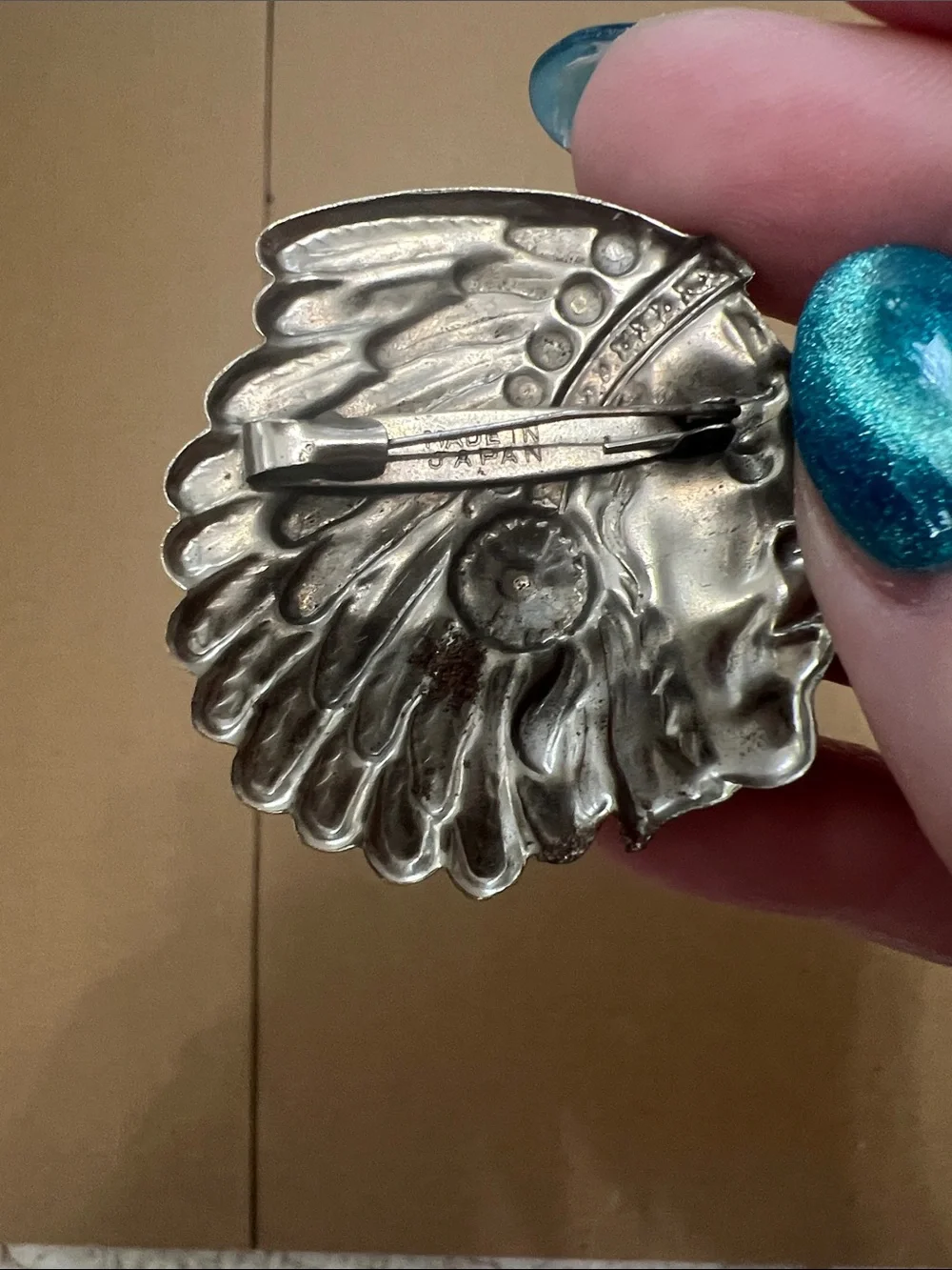 Silver-Tone Native Chief Headdress Brooch - Women's Jewelry